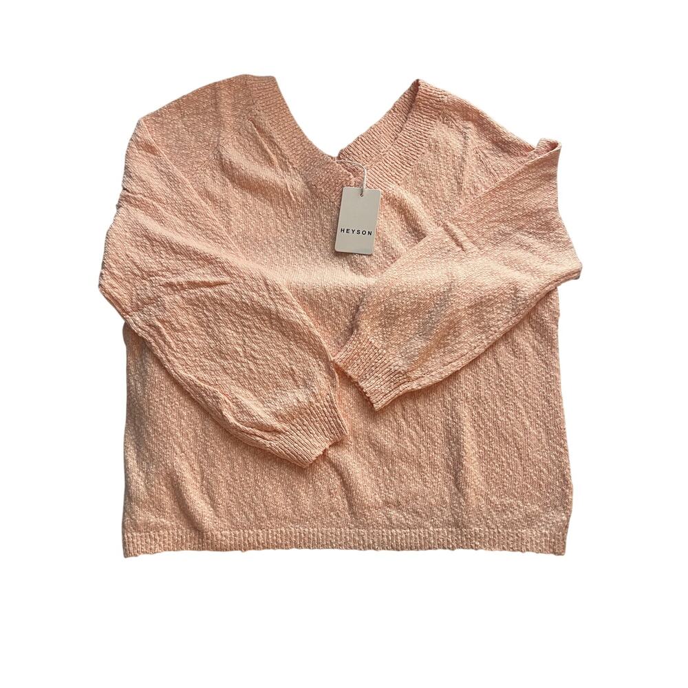 HEYSON WOMEN'S V-NECK LONG SLEEVE PULLOVER SWEATER NWT